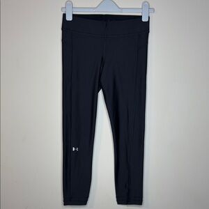 Under Armour Women Black Crop Leggings with Logo Size MD/M